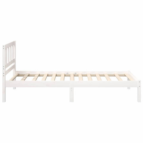 vidaXL Bed Frame with Headboard Brown 100 x 200 cm Solid pine wood