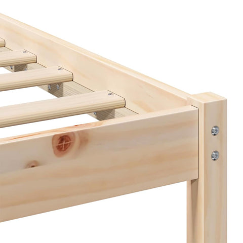 vidaXL Bed Frame with Headboard Brown 90 x 190 cm Solid pine wood