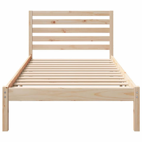 vidaXL Bed Frame with Headboard Brown 80 x 200 cm Solid pine wood