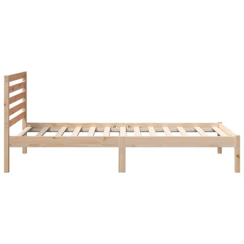vidaXL Bed Frame with Headboard Brown 100 x 200 cm Solid Pine Wood