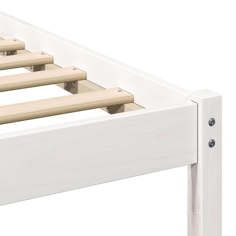 vidaXL Bed Frame with Headboard White 90 x 190 cm Solid pine wood