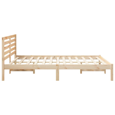 vidaXL Bed Frame with Headboard Brown 160 x 200 cm Solid pine wood