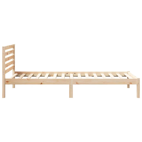 vidaXL Bed Frame with Headboard Brown 100 x 210 cm Solid pine wood