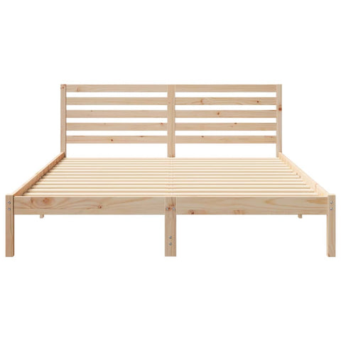 vidaXL Bed Frame with Headboard Brown 160 x 210 cm Solid pine wood