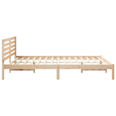 vidaXL Bed Frame with Headboard Brown 160 x 210 cm Solid pine wood
