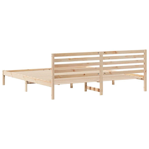 vidaXL Bed Frame with Headboard Brown 180 x 210 cm Solid pine wood