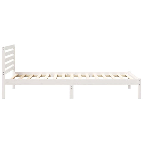vidaXL Bed Frame with Headboard White 100 x 220 cm Solid pine wood