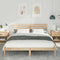 vidaXL with Headboard Adjustable Brown 160 x 220 cm Solid pine wood