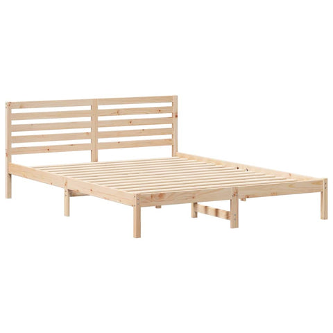 vidaXL with Headboard Adjustable Brown 160 x 220 cm Solid pine wood