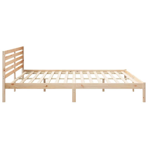 vidaXL Bed Frame with Headboard Brown 200 x 220 cm Solid pine wood