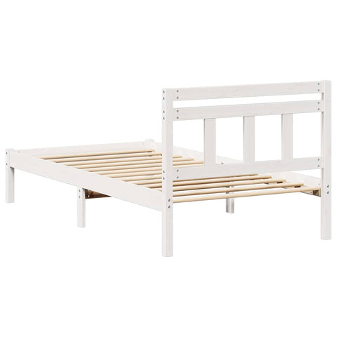 vidaXL Bed Frame White Solid pine wood
