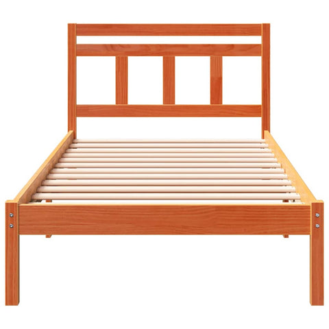 vidaXL Bed Frame Brown Solid pine wood