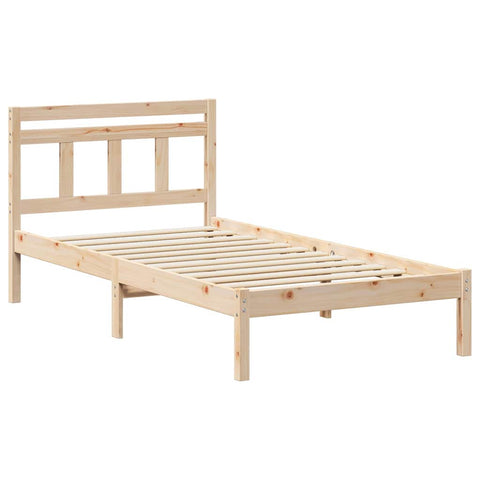 vidaXL Bed Frame Brown Solid pine wood