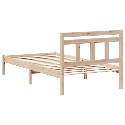 vidaXL Bed Frame Brown Solid pine wood