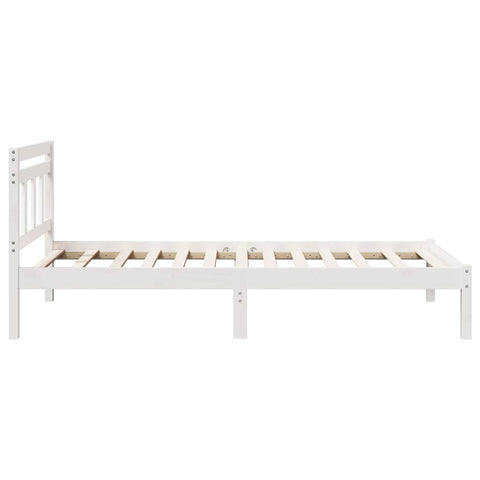 vidaXL Bed Frame White Solid pine wood