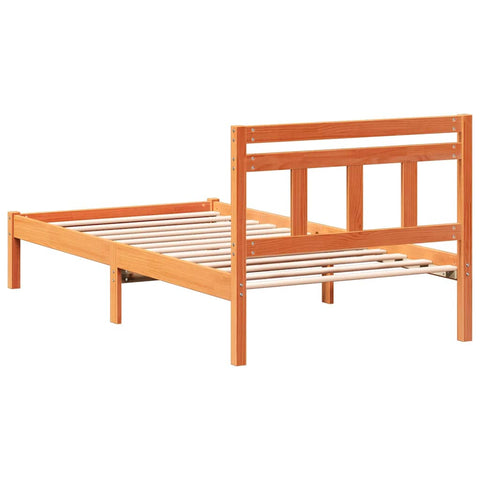 vidaXL Bed Frame Brown Solid pine wood