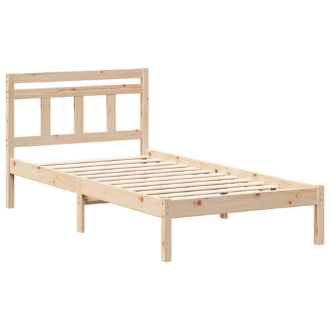 vidaXL Bed Frame Brown Solid pine wood