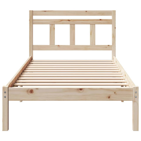 vidaXL Bed Frame Brown Solid pine wood
