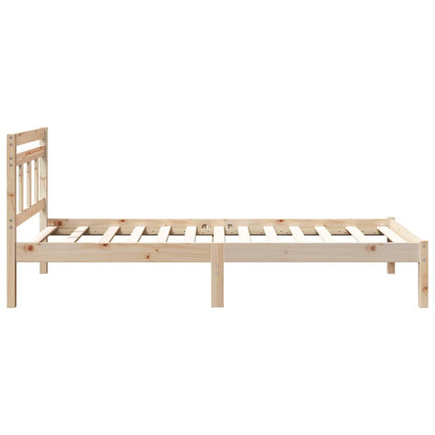 vidaXL Bed Frame Brown Solid pine wood