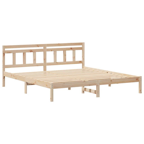 vidaXL Bed Frame with Headboard Brown Pine wood
