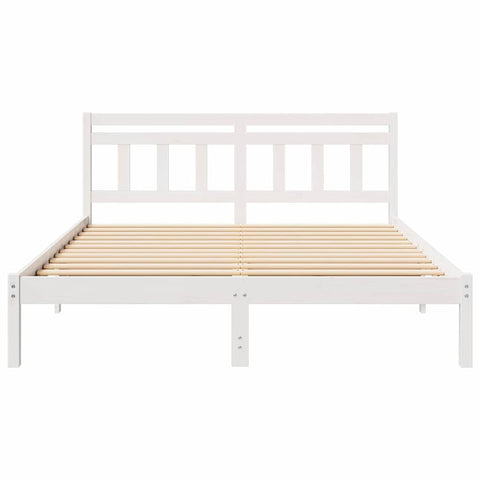 vidaXL Bed Frame with Headboard White Pine wood