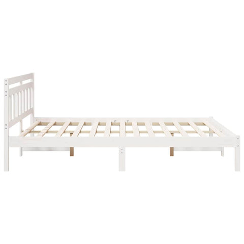 vidaXL Bed Frame with Headboard White Pine wood