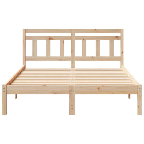 vidaXL Bed Frame with Headboard Brown Solid pine wood