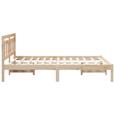 vidaXL Bed Frame with Headboard Brown Solid pine wood