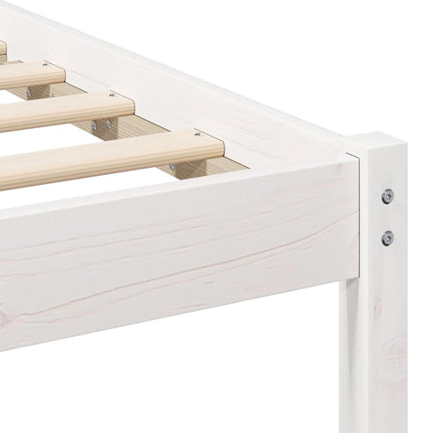 vidaXL Bed Frame with Headboard White Pine wood