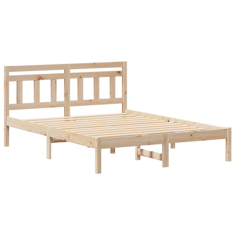vidaXL Bed Frame Brown Solid pine wood