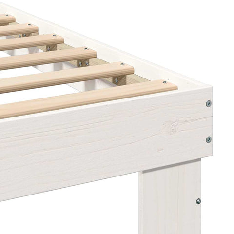 vidaXL Bed Frame with Headboard White 100 x 200 cm Solid pine wood