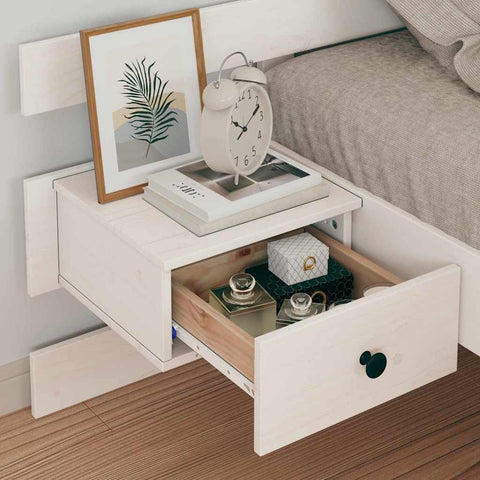 vidaXL Bed Frame with Headboard White 75 x 190 cm Solid pine wood