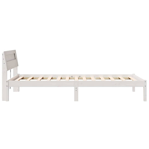 vidaXL Bed Frame with Headboard White 90 x 190 cm Solid pine wood