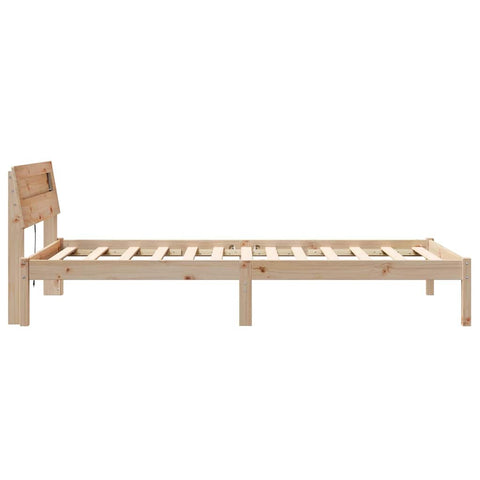 vidaXL Bed Frame with Headboard Brown 75 x 190 cm Solid pine wood