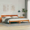 vidaXL with LED Strip Lights with Headboard Wax brown 180 x 200 cm Solid pine wood