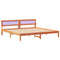 vidaXL with LED Strip Lights with Headboard Wax brown 180 x 200 cm Solid pine wood