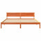 vidaXL with LED Strip Lights with Headboard Wax brown 180 x 200 cm Solid pine wood