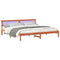 vidaXL with LED Strip Lights with Headboard Wax brown 180 x 200 cm Solid pine wood