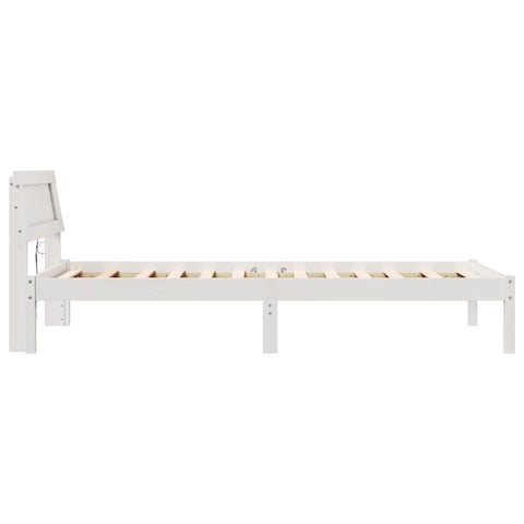 vidaXL Bed Frame with Headboard White 90 x 200 cm Solid pine wood
