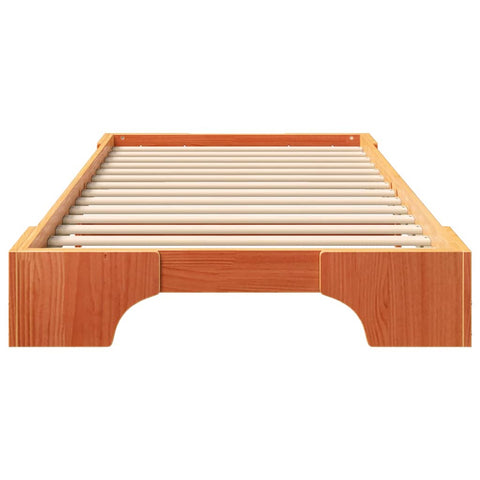 vidaXL Floor Bed Frame with Storage Brown 80 x 210 cm Solid pine wood