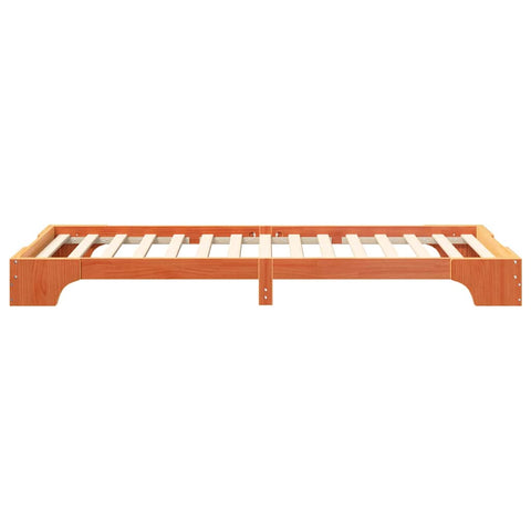 vidaXL Floor Bed Frame with Storage Brown 80 x 210 cm Solid pine wood