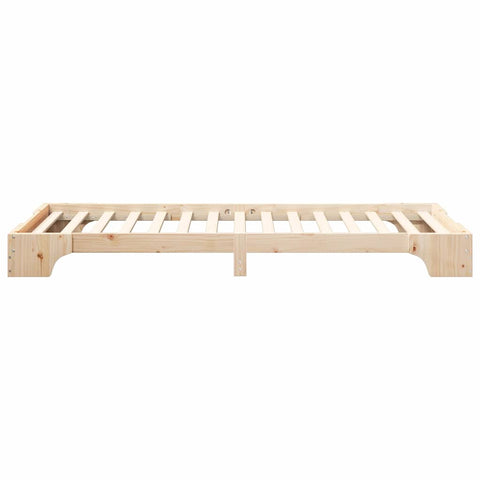 vidaXL Floor Bed Frame with Storage Brown 90 x 210 cm Solid pine wood