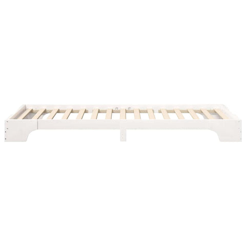 vidaXL Floor Bed Frame with Storage White 90 x 210 cm Wood