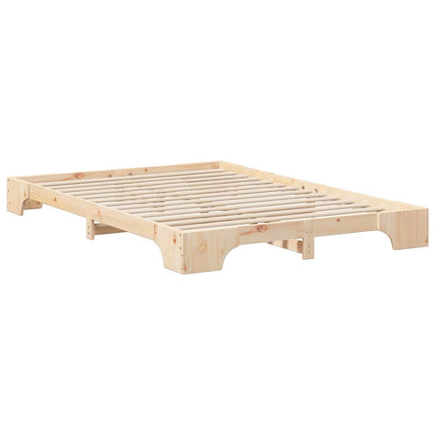 vidaXL Floor Bed Frame with Storage Brown 140 x 210 cm Wood
