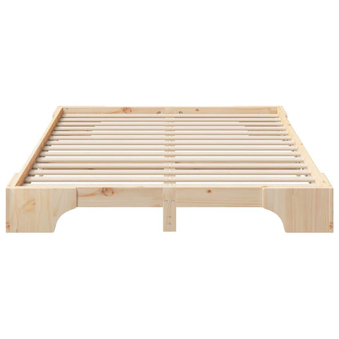 vidaXL Floor Bed Frame with Storage Brown 140 x 210 cm Wood