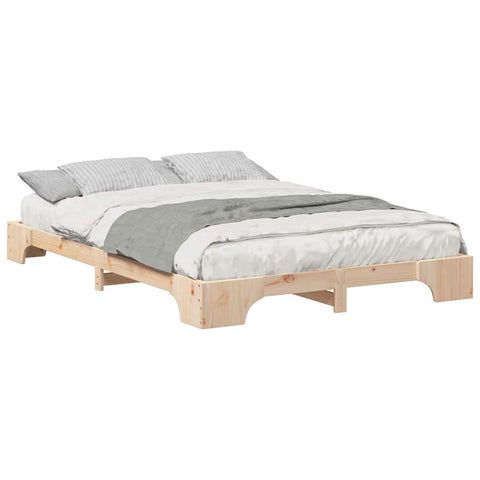 vidaXL Floor Bed Frame with Storage Brown 140 x 210 cm Wood