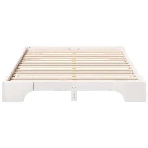 vidaXL Floor Bed Frame with Storage White 140 x 210 cm Wood