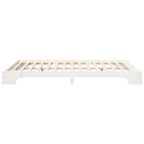 vidaXL Floor Bed Frame with Storage White 140 x 210 cm Wood