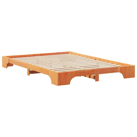 vidaXL Floor Bed Frame with Storage Brown 140 x 210 cm Wood