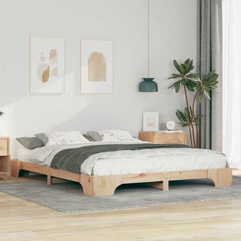 vidaXL Floor Bed Frame with Storage Brown 160 x 210 cm Wood